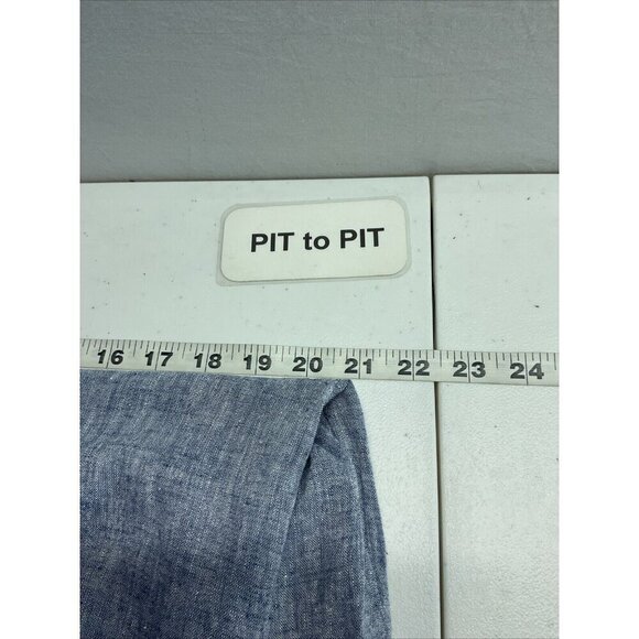 NEW For Cynthia Tunic top roll tab pocket tunic top size M Chambray lagenlook - Picture 6 of 12